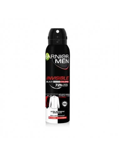 Garnier Men Mineral Black White Color Invisible 72h Antiperspirants Spray