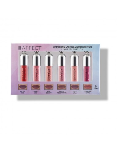 6 Mini Long-Lasting Liquid Lipsticks zestaw mini pomadek w płyn