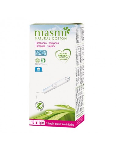 Masmi-Tampons with organic cotton applicator Light 18 pcs