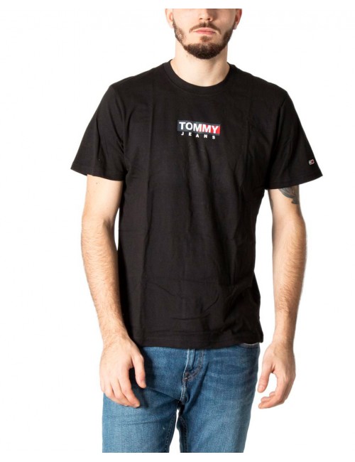 Tommy Hilfiger Jeans Men's T-Shirt Logo-Print- Black