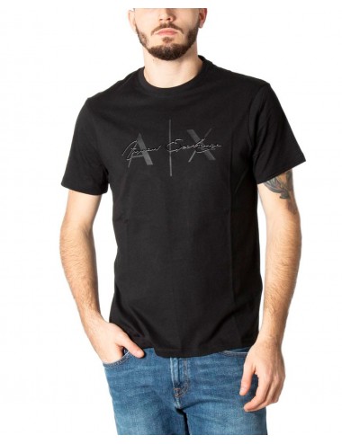 Armani Exchange Men's T-Shirt Logo-Print-Black