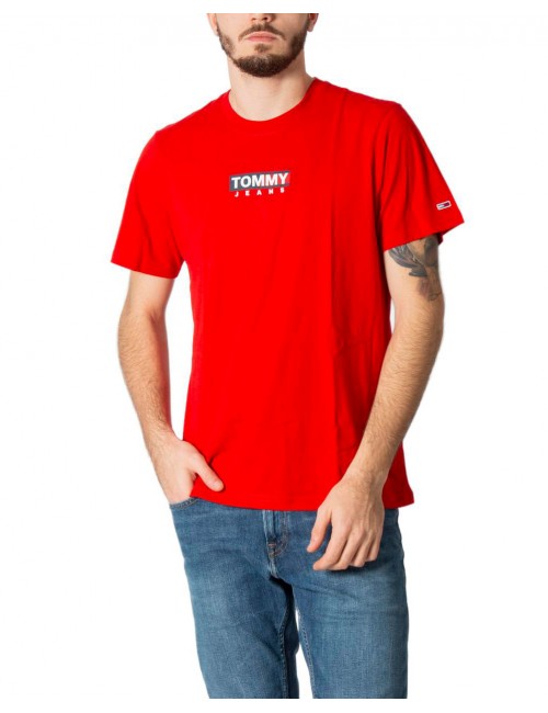 Tommy Hilfiger Jeans Men's T-Shirt Logo-Print-Red
