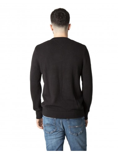 Tommy Hilfiger Jeans Men's Knitwear-Logo Embroidered-Black