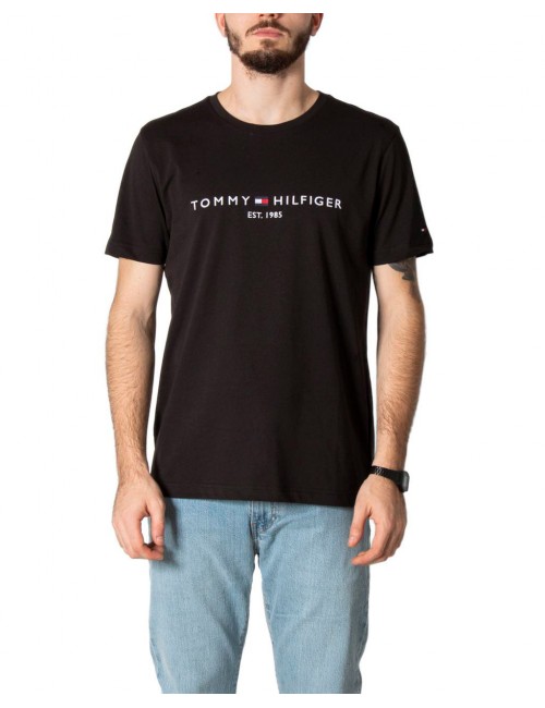 Tommy Hilfiger Jeans Men's T-Shirt Logo-Print-Black