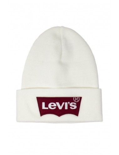Levi`s Men's Beanie Hat Logo Print-White