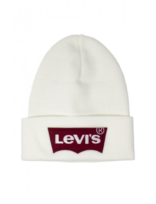 Levi's Men's Beanie Hat Logo Print-White
