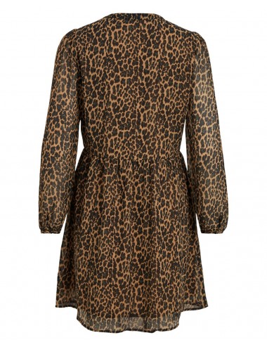 Vila Clothes Long Sleeves Leopard Printed-V-Neck Dress