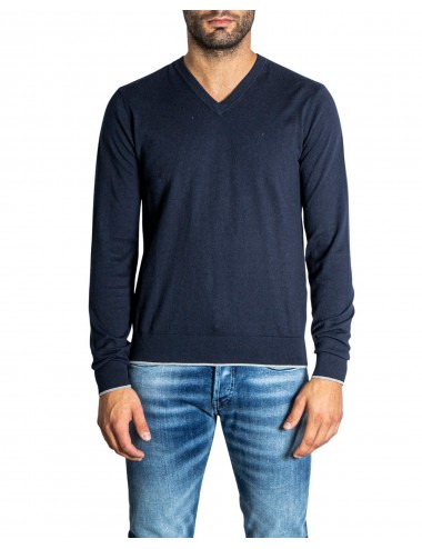 Armani Exchange Men's Knitwear-V Neckline-Blue