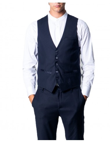 Over-d Men's Suit Vest-Blue
