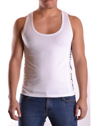 John Galliano Men's Undershirts Logo Print-Side-White