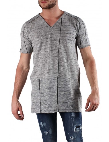 Absolut Joy Men's T-Shirt V Neckline-Grey