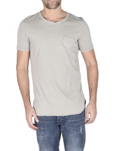 Absolut Joy Men's T-Shirt-Chest Patch Pocket-Grey