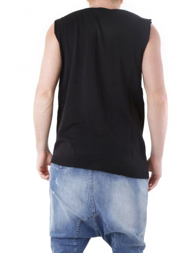 Absolut Joy Men's T-Shirt See-Through-Sleeveless-Black