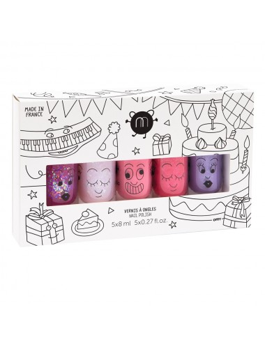 Nailmatic Kids Party set of 5 Nail Vanish Sheepy-Polly-Cookie-Kitty-Piglou
