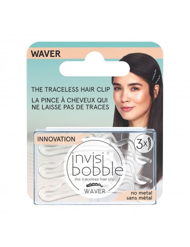 Invisibobble Waver Crystal Clear Hair Clips 3pcs