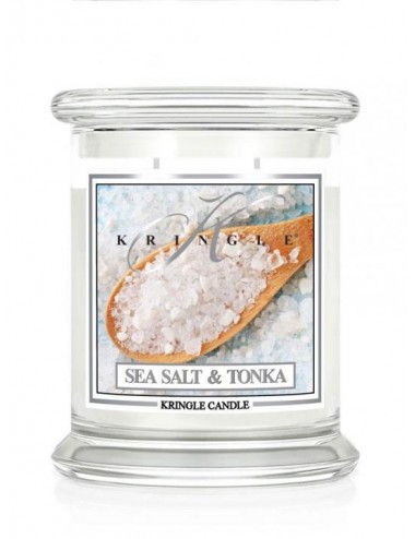 Średnia świeca zapachowa z dwoma knotami Sea Salt & Tonka 411g