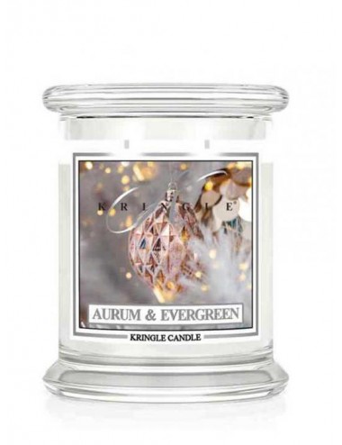 Średnia świeca zapachowa z dwoma knotami Aurum & Evergreen 411