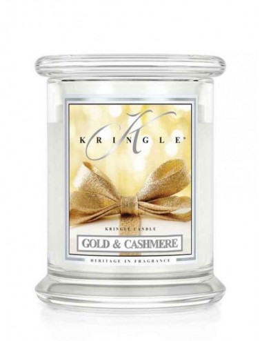 Średnia świeca zapachowa z dwoma knotami Gold & Cashmere 411g