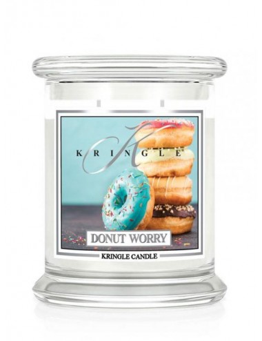 Średnia świeca zapachowa z dwoma knotami Donut Worry 411g
