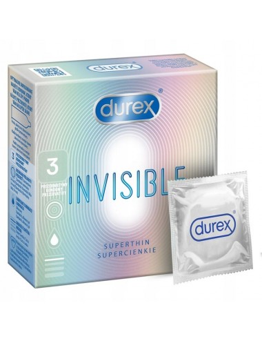 Durex prezerwatywy Invisible dla większej bliskości 3 szt cien